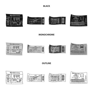门票和入场符号的矢量设计。票和事件股票矢量图集