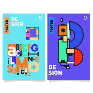 彩色复古字母的向量。 独特的字体设计和插图模板与技术和机器人风格。 海报和标题出版物的排版。
