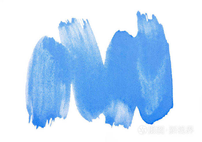 蓝色油漆笔划. 彩色水彩颜料的图案纹理. 古瓦奇. 抽象.