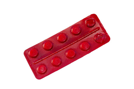 药片的红色包装