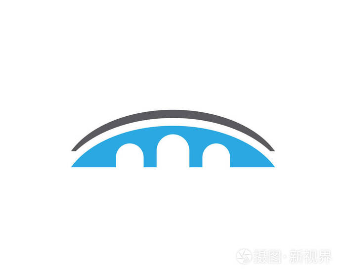 桥梁标志模板矢量图示设计