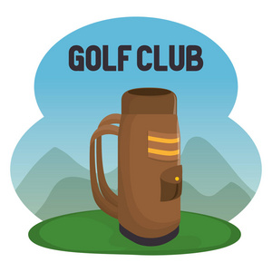 高尔夫球运动俱乐部与球童袋