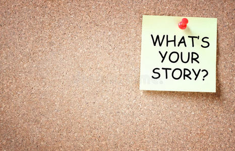 你的故事概念是什么。粘在软木板上，留有文字空间。