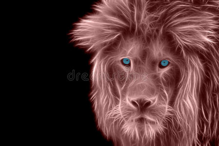狮子的红色画像
