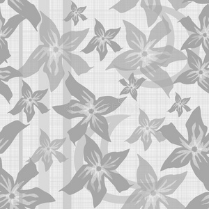 灰色花朵纹理的无缝花朵图案