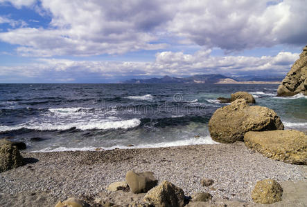 克里米亚的海景。