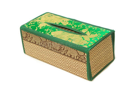 竹编纸巾盒图片