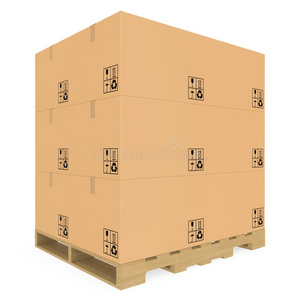 托盘上的纸板箱照片