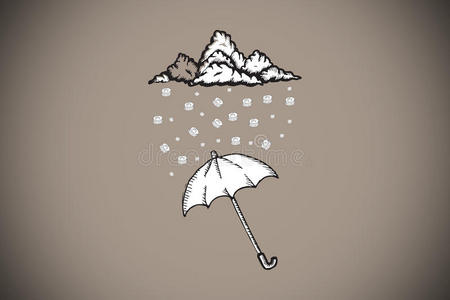 雨伞涂鸦合成图