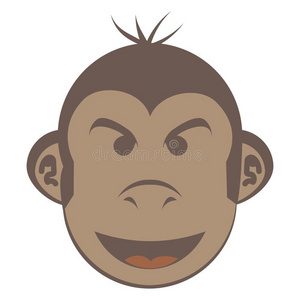 的猴子脸，有趣的卡通风格