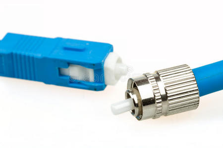 蓝色光纤sc连接器和fc型连接器