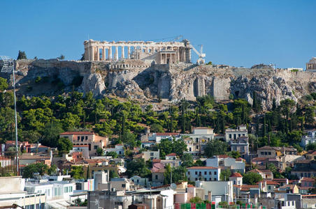 雅典卫城鸟瞰图.希腊.照片