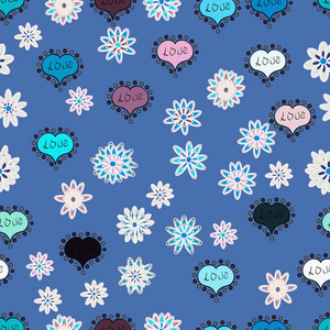 中性签字笔字体夏季风格插图与可爱元素.适用于贺卡,标签,标签等.