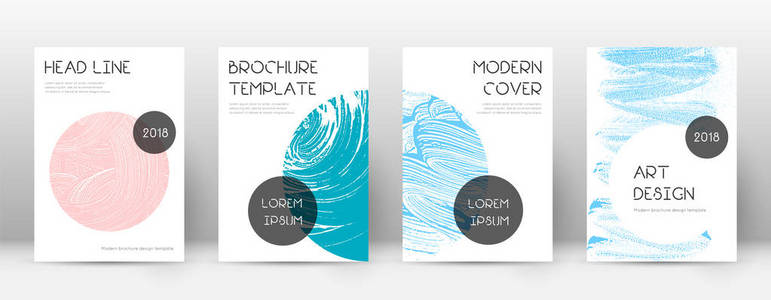 封面设计模板。时尚的小册子布局。经典时尚抽象封面页面。粉和蓝光