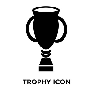 奖杯图标矢量隔离在白色背景标志概念奖杯标志在透明背景填充黑色符号