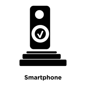 智能手机图标矢量隔离在白色背景标志概念智能手机标志上透明背景填充黑色符号