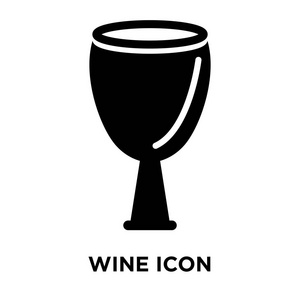 葡萄酒标志在透明背景上填充黑色符号照片