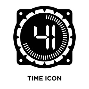 时间图标矢量隔离在白色背景标志概念时间标志在透明背景填充黑色符号