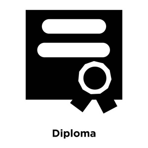 文凭图标矢量隔离在白色背景标志概念文凭标志上透明背景填充黑色符号