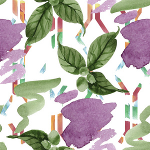 水彩粉红山茶爬花。 花卉植物花。 无缝背景图案。 织物壁纸印花纹理。 背景纹理包装图案边框的水花。