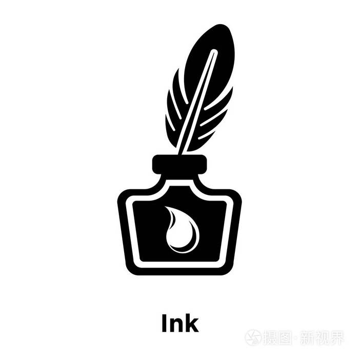 油墨图标矢量隔离在白色背景标志概念上油墨标志在透明