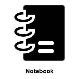 笔记本图标矢量隔离在白色背景标志概念笔记本标志在透明背景填充黑色符号