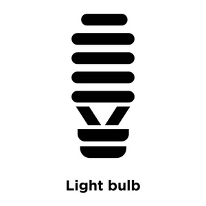 灯泡图标矢量隔离在白色背景标志概念灯泡标志在透明背景填充黑色符号
