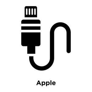 苹果图标矢量隔离在白色背景标志概念苹果标志在透明背景填充黑色符号