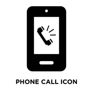电话呼叫图标矢量隔离在白色背景标志概念电话呼叫标志在透明背景填充黑色符号
