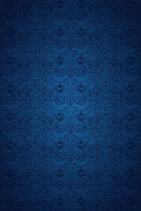 蓝色复古背景皇家与经典巴洛克模式洛可可与暗边背景卡邀请横幅。 垂直格式