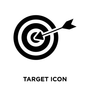 目标图标矢量隔离在白色背景标志概念目标标志在透明背景填充黑色符号