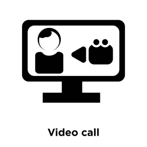 视频呼叫图标矢量隔离在白色背景标志概念视频呼叫标志在透明背景填充黑色符号