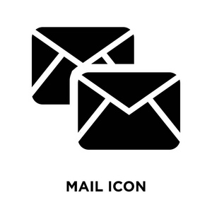 邮件图标矢量隔离在白色背景标志概念邮件标志在透明背景填充黑色符号