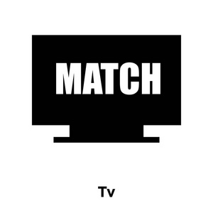 电视图标矢量隔离在白色背景标志概念电视标志上透明背景填充黑色符号