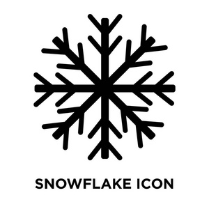 雪花图标矢量隔离在白色背景标志概念雪花标志在透明背景填充黑色符号