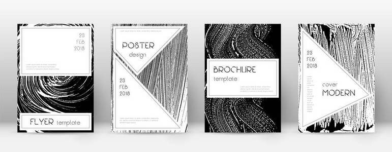 封面设计模板。时尚的小册子布局。创意时尚的抽象封面页面。黑色和