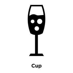 杯图标矢量隔离在白色背景标志概念杯标志在透明背景填充黑色符号