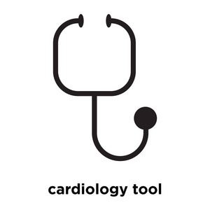心脏病学工具图标矢量分离在白色背景标志概念心脏病学工具标志在透明背景填充黑色符号