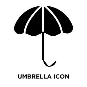 伞图标矢量隔离在白色背景标志概念伞标志在透明背景填充黑色符号