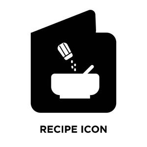 配方图标矢量隔离在白色背景标志概念配方标志在透明背景填充黑色符号