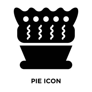 在白色背景上隔离的饼图标矢量概念，在透明背景上填充饼标志概念