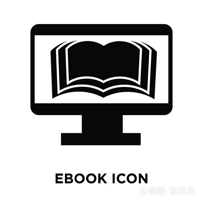 电子书图标矢量隔离在白色背景标志概念电子书标志在透明背景上填充