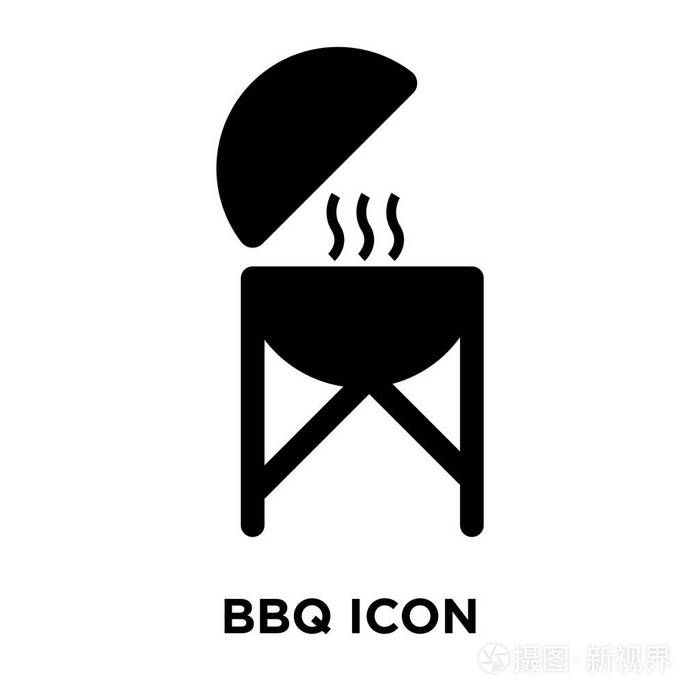 在白色背景上隔离在白色背景标志概念上的bbq标志透明背景填充黑色