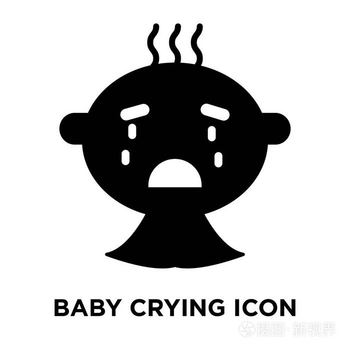 婴儿哭泣图标矢量隔离在白色背景标志概念婴儿哭泣标志在透明背景填充