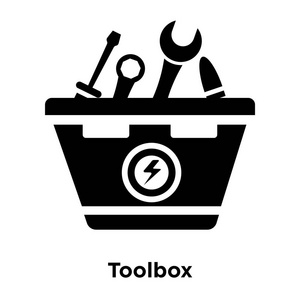 工具箱图标矢量隔离在白色背景标志概念工具箱标志在透明背景填充黑色符号