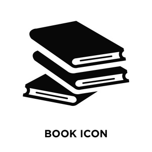 白色背景上隔离的图书图标矢量，透明背景上图书标志的标识概念，填充黑色符号