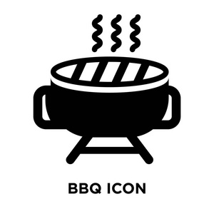 在白色背景上隔离在白色背景标志概念上的BBQ标志透明背景填充黑色符号