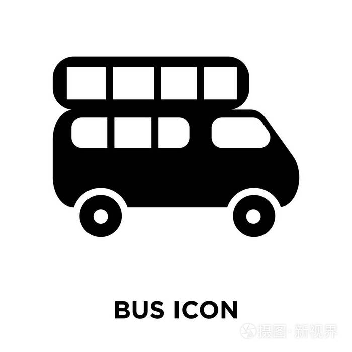 公共汽车图标矢量隔离在白色背景标志概念上的公共汽车标志透明背景