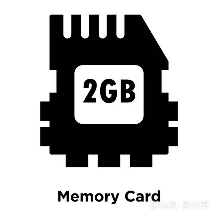 内存卡图标矢量隔离在白色背景标志概念内存卡标志在透明背景填充黑色