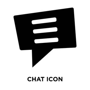 白色背景上隔离的聊天图标矢量，透明背景上Chat标志的标志概念，填充黑色符号